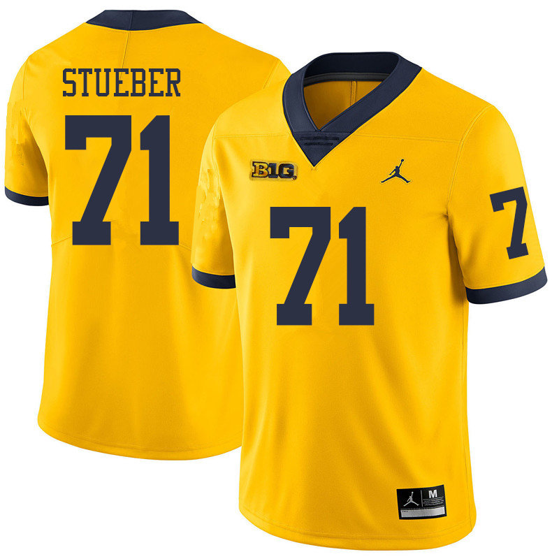 Jordan Brand Men #71 Andrew Stueber Michigan Wolverines College Football Jerseys Sale-Yellow